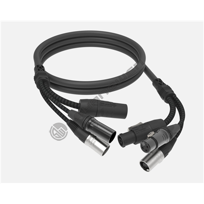 黑色Power+RJ45+XLR组合电缆